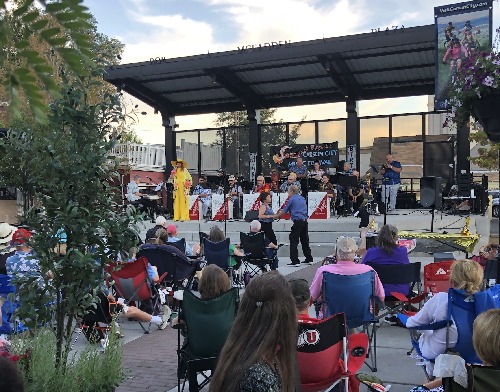 Photograph of Mile High
    Jazz Band at last year's <i>Basie's Birthday Concert</i>.